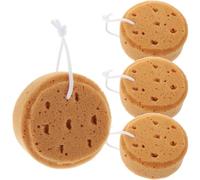 TEMPNAP 4pcs Round Loofah Sponge for Shower Exfoliating Body Scrubber Soft Sponge Material Cleans Dirt Easy to Store Bathing Accessory for Men and Women