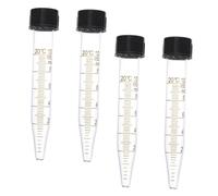 TEMPNAP 4pcs Spiral Graduated Glass Test Tubes with Seal Lids of Transparent Chemistry Tubes for Laboratory Centrifugal Experiments Accurate Measurement and Secure Venting