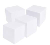 TEMPNAP 4pcs White Foam Cube Craft Blocks for Sculpting and Cake Dummy Modelling, Square Shape, Can be Sculpted and Stained, for Cake Displays and DIY Arts Projects