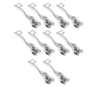 TEMPNAP 5 Pairs Double-Layer Explosion Proof Locking Zipper Pulls Replacement, Heavy Duty Metal Zipper Heads for Travel Bags, Suitcases, Backpacks - Small Metal Pull Tabs in Mirror Silver