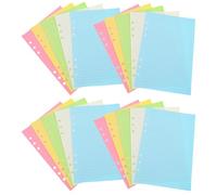 TEMPNAP 50 Sheets Assorted Colour Binder Paper Refill with Six Holes, Smooth Surface and Hard-Wearing Loose Leaf Paper for Notebook Refilling, for Students and Daily Use