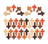 TEMPNAP 50Pcs Mini Wooden Cross Pendants Charming Jewelry Decoration for Necklaces Bracelets Durable Reusable Cross Hanging Charms for DIY Crafting Elegant Occasions