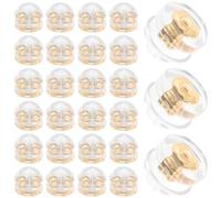 TEMPNAP 50pcs Silicone Earring Backs Locking Earring Back Golden Simple Fashion DIY Accessories Easy to Use Practical for Pierced