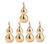 TEMPNAP 5PCS DIY Brass Gourd Keyring Pendants Feng Shui Luck Charms Traditional Keychain Accessories for Jewelry Making Durable Lightweight Design for Women