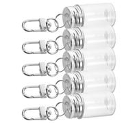 TEMPNAP 5pcs Mini Glass Bottle Keychains for Storing Small Items Elegant 7ml Glass Vials with Cork Stoppers Multipurpose Tiny Bottles for DIY Special Occasions