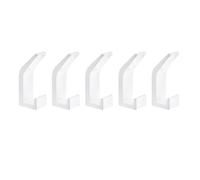 TEMPNAP 5pcs White Space Aluminium Wall Mount Hooks for Coats and Cloth with Stylish Design, Easy to Assemble and Well Polished, for Kitchen and Bathroom Use