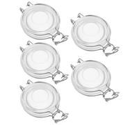 TEMPNAP 5pcs Wide Mouth Glass Jar Sealing Caps with Silicone Ring Leakproof Airtight Clamp Covers for Pickling Fermenting Storage Containers Replacement Lids for Food Preservation