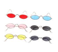 TEMPNAP 6 Pairs Retro Sunglasses for Women Multi Colored Lightweight Eyewear for Parties Summer Holidays and Photo Shoots Durable Frame with Variety of Lens Colors