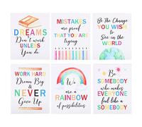 TEMPNAP 6 Pcs Motivational Wall Art Pictures for Playroom Decor Modern Cartoon Canvas Prints Uplifting Home Decoration for Nursery and Bedroom