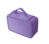 TEMPNAP 72-Slot 4-Layer Purple Pencil Case and Pencil Holder Organizer for Students and Artists, Spacious Stationery Pouch with Zipper for School, Office, and Travel Use