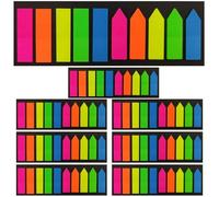 TEMPNAP 8 Sets of Pet Paper Page Markers with Removable Adhesive and Craftsmanship, Colourful Sticky Page Tabs Preventing Traces on Books, for Schools and Offices, Each Set Contains 200