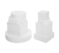 TEMPNAP 8pcs White Geometric Cube Photo Props Set for Photoshoot, Foam Photography Props for Jewelry and Cosmetics, Studio Posing Accessories for Product Decoration
