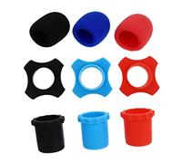 TEMPNAP 9pcs Microphone Protection Kit Covers Hand-held Tools for Mic Rings Black Red for Ktv Studio