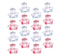 TEMPNAP Acrylic Bear Charms in Pink and Blue 48pcs Mini Adorable Bear Shape for DIY Handmade Decoration and Micro Landscape Decoration Props for Craft Making Charms and Shower Gifts