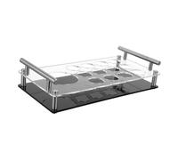 TEMPNAP Acrylic Shot Glass Holder Serving Tray Organizer for Home Bars and Parties Elegant Transparent Cup Storage Rack for Bullet Shots and Decanter Versatile Bar Accessories for
