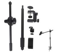 TEMPNAP Adjustable Phone Holder Desk Mount Hands-free Telescopic Articulating Arm Stand and Metal ABS Construction with Non-slip Silicone Pad for Phones on Beds and Desks
