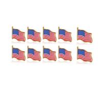 TEMPNAP American Flag Lapel Pin Badge Brass Plated Metal Alloy with Epoxy Enamel 50pcs Lightweight and Portable Wearing, Anti-rust Usa Flag Pins for Men and Badge for Hat and Tie