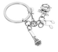 TEMPNAP Bass Guitar Keychain Music Note Pendant Mini Drum Set Keyring Lightweight Alloy Decorative Purse Charm for Bag and Backpack Unique Design Easy to Carry