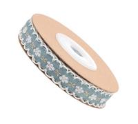 TEMPNAP Blue Ethnic Embroidery Decorative Ribbon Made of Polyester, Good Material for DIY Craft Making and Festival Projects, for Wrapping Cakes, Boxes, and Present Packing