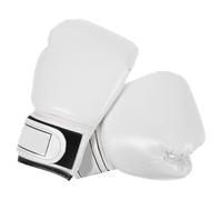 TEMPNAP Boxing Gloves Breathable White 1 Pair with Sponge Lining Pu Leather Adjustable Fit Training Gloves for Fighting Practice and Martial Arts Use