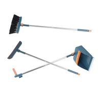 TEMPNAP Broom and Dustpan Set Comfortable Handles , Stainless Steel and Pp Material with Squeegee 3pcs Floor Cleaning Tool Kit for Removing Water Stains for Home Cleaning