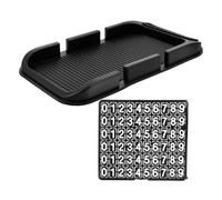 TEMPNAP Car Dashboard Non-slip Mat with Dual Card Slots, Multi-functional Auto Phone Holder Pad in Black for Mobile, Sunglasses, Coins - Universal Groove Tray for Vehicle Interior