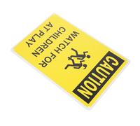 TEMPNAP Caution Slow Down Metal Road Sign Playing Warning for Street Yard Safety 12X8 Inches