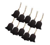 TEMPNAP Chalkboard Pendants Mini Hanging Message Blackboards Wooden 20pcs Bell Shaped Double Sided Writable Density Board for Home Decoration and Making Memos