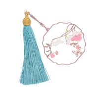 TEMPNAP Chinese Style Round Fan Bookmark Metal Bookmarker with Tassel Pendant Elegant Craftsmanship for Reading Studying and Collecting for