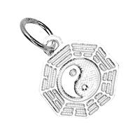 TEMPNAP Chinese Style Silver Pendant Eight Diagram Pattern DIY Jewelry Making Accessory for Bracelets Necklaces Unique Charm for Creative Crafts