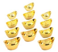 TEMPNAP Chinese Wealth Ingot Cake Ornament 20pcs Set Gold Decor Chocolate Decorations for Theme Party Cakes