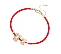 TEMPNAP Christmas Red Rope Knitted Bracelet for Couples Chinese Zodiac Friendship Students for Year Celebrations Travel Commemorations