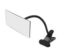 TEMPNAP Clip on Convex Rear View Mirror with Secure Clip-on Installation for Computer Desk Black Iron Frame, Square Shape, Minimalist Style to Enhance Work Productivity and Personal