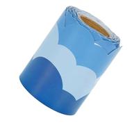 TEMPNAP Cloud Border Sticker for Bulletin Board 7.5Cm X 5M Roll Scalloped Edging Decal for School Wall Display and Photo Booth Decoration