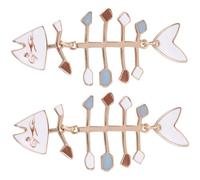 TEMPNAP Creative Fish Bone Alloy Earrings for Women Unique Funny Dangle Jewelry Lightweight Skin Friendly Fashion Accessory for Parties Travel Shopping Quirky Stylish Gift