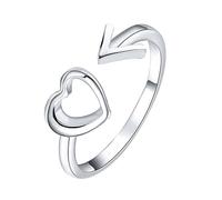 TEMPNAP Creative Heart Arrow Adjustable Open Ring for Women Fashionable Hollow Design Unique Jewelry for Girls for Occasion