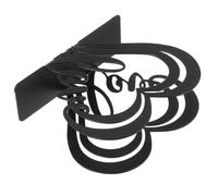 TEMPNAP Creative Heart-Shaped Metal Napkin Holder 12x10.2x4cm Black Tissue Organizer for Kitchen, Restaurant Bathroom, Freestanding Paper Napkin Stand for Home and Party Use