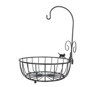 TEMPNAP Creative Iron Storage Basket for Bread and Candy with Stylish Black Finish, Decorative Desktop Organiser Suitable for Bedroom and Living Room Use