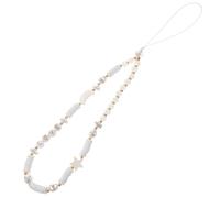 TEMPNAP Creative Moon and Star Beaded Phone Chain with Pearl Accents Polymer Clay and Acrylic Material Delicate Phone Wrist Strap for Birthday Or Festival