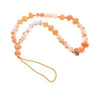 TEMPNAP Crystal Stone Mixed Color Mobile Phone Chain Decor for Women Girls, Anti-lost Key Lanyard Strap, Orange Stylish Phone Hanging Accessory