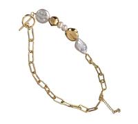TEMPNAP Dainty Chunky Pearl Necklace for Women Stylish Short Chain Jewelry for Daily Wear Parties and Weddings Unique Baroque Design for Sweet Look Safe and Durable Accessory