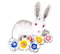 TEMPNAP Decorative Bunny Brooch Rhinestones Easter Pin for Women Alloy Breastpin for Shirts Hats Handbags Birthday Valentine Day Mother Day