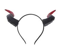 TEMPNAP Detachable Devil Horns Headband with Flexible Wide Band Comfortable Fit for Halloween Costume Party Cosplay Photo Props Unisex Black Red Horn Crown Accessories