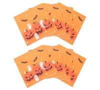 TEMPNAP Disposable Absorbency Vivid Napkins with Halloween 60pcs Paper Pumpkin, Ghost Bat Designs, High Square and Dinner and Home Party Decoration