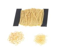 TEMPNAP DIY Chain Kit Scientific Plating Method 100 Open Jump Rings Iron 12 Meters with 30 Lobster Claw Clasps, Easy to Use Necklace Making Accessories Featuring for Jewellery Making