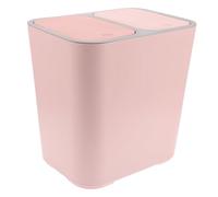 TEMPNAP Dual Compartment Pink Trash Bin with Thickened Double Lids, Covered Kitchen and Bathroom Garbage Can for Home Living Room, Small Space Waste Separation Container