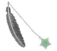 TEMPNAP Elegant Crystal Pendant Bookmark with Natural Green Aventurine Lightweight Metal Decoration for Women Students Book Lovers Suitable for Reading Study Office and Library Use