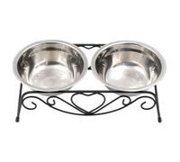 TEMPNAP Elevated Stainless Steel Dog Feeding Bowls Suitable for Pet Feeding with Raised Detachable Iron Stand Sturdy Raised Stand Design for Cats and Dogs