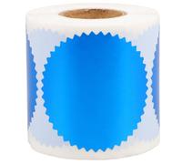 TEMPNAP Embossed Foil Stickers Blue Metallic Serrated Edge 250Pcs for Certificate Awards Notary Seals and Craft Projects with Secure Closure