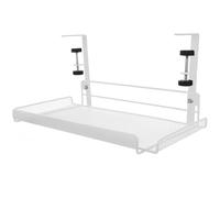 TEMPNAP File Organizer under Desk Hanging Basket Metal Adjustable White Large for Office Home Study Storage